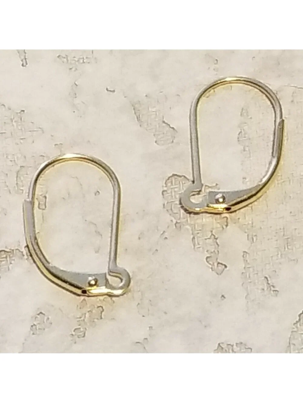 Gold 14K Plated Open Half Loop Leverback Earwires Earring Hooks Findings 10 pcs
